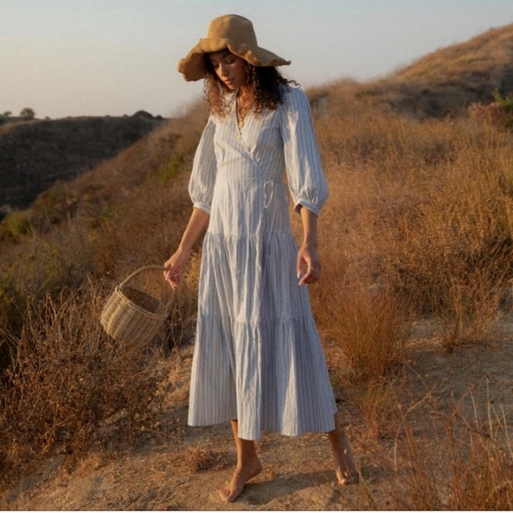 Christy Dawn Dresses & Skirts - XL Christy Dawn Noah Wrap Dress in Blue Stripe